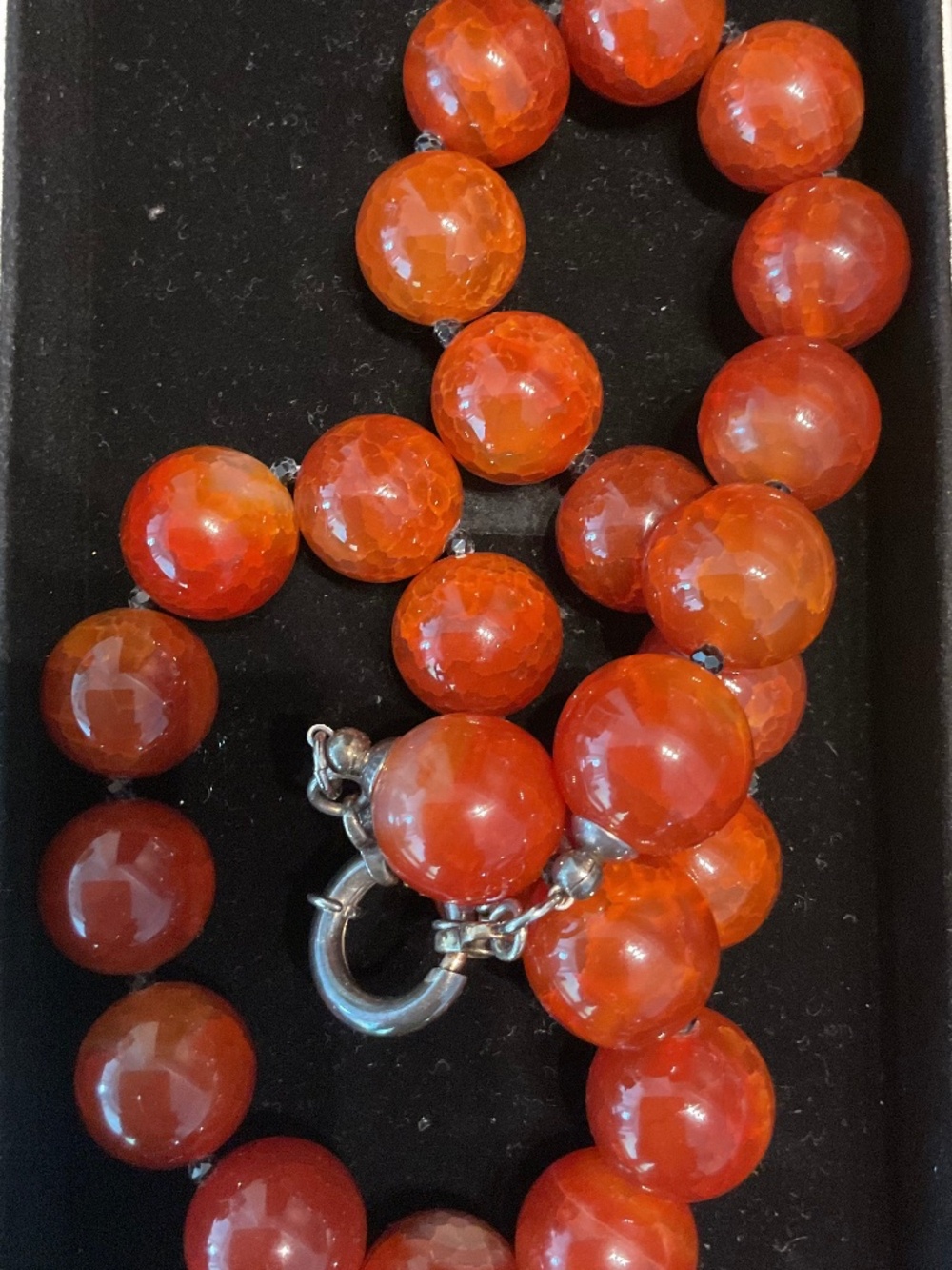 Treated dragon vein agate in large size beads (25 in total ) statement necklace